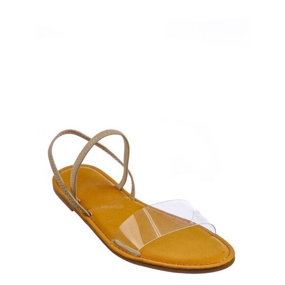 Bamboo Women's Summer Multi Strap Slingback Sandals Clear Beige Size 5.5 New - Picture 2 of 8